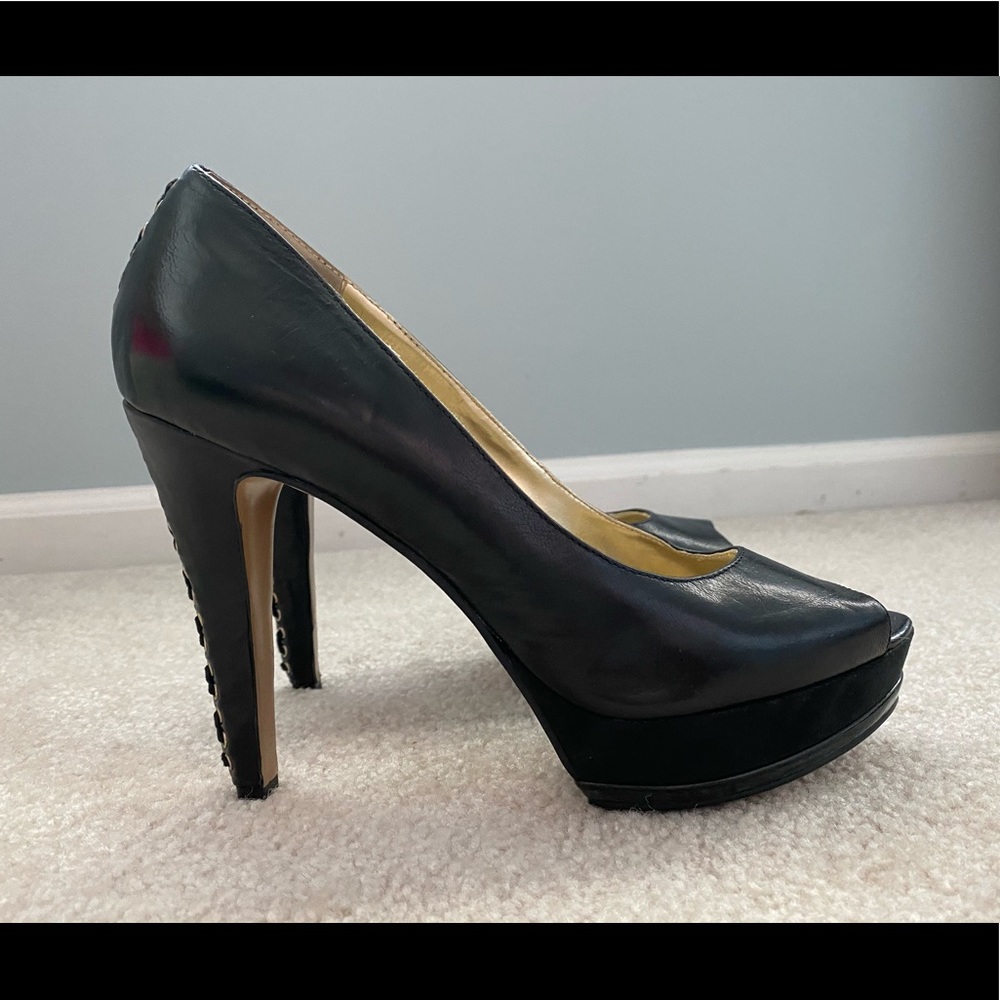 Nine West Lace Detail Peep Toe Heels 7.5